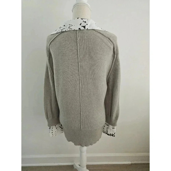 Brochu Walker Looker Cashmere Wool Layered V-Neck Oversize Sweater FLAWS size S - Picture 16 of 16